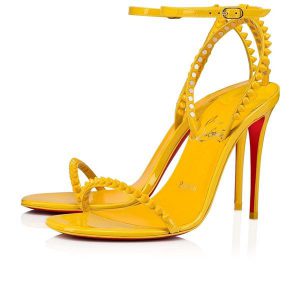 Christian Louboutin 100 mm Sandales en Cuir Verni Sol
