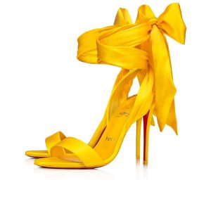Christian Louboutin 100 mm Sandales en Cuir Sol Crêpe Satiné