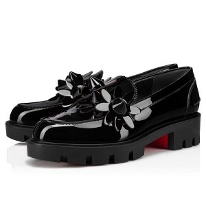 Christian Louboutin Ballerines plates Black/bk Luc/lin Bk cuir verni