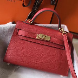 Réplique Sac Kelly Mini II Hermès Rouge Vif