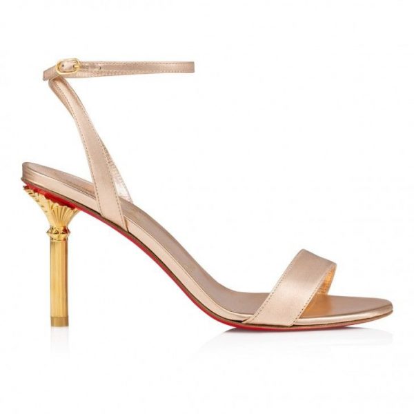 Christian Louboutin Mascasandal 85 Mm Sandales en Cuir Iridescent Leche – Image 2