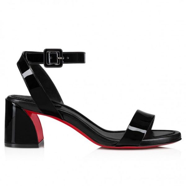 Christian Louboutin Supramariza 130 Mm Sandales à Brides en Cuir Verni Calf Noir – Image 3