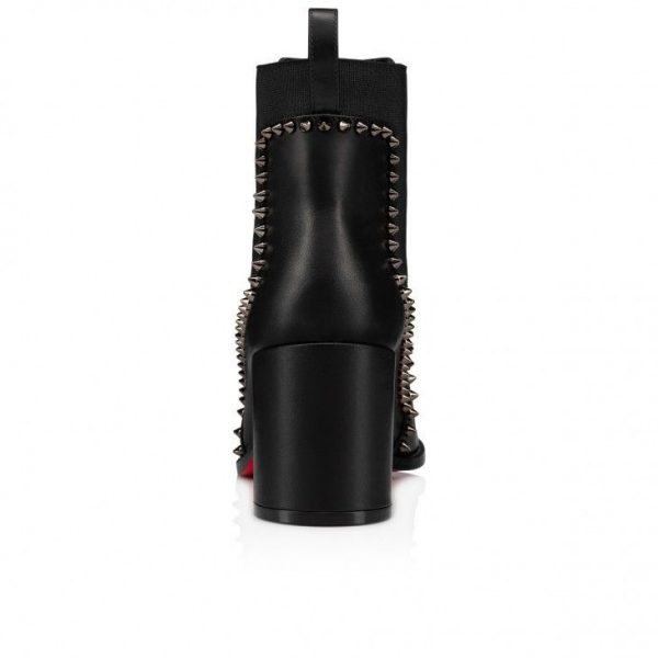 Christian Louboutin Out Line Spikes 70 Mm Bottines Basses en Cuir de Veau Noir – Image 3