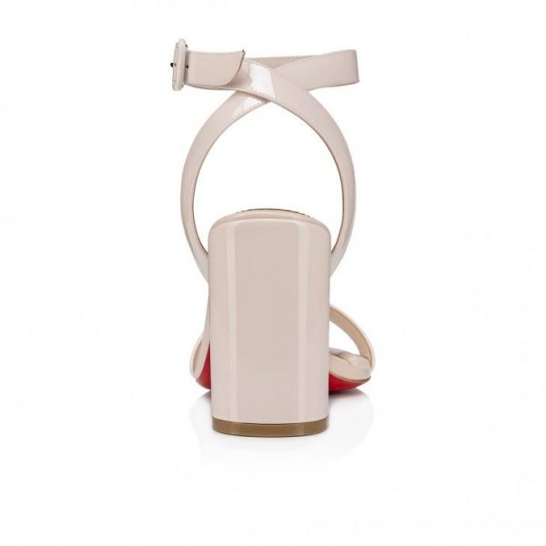 Christian Louboutin Miss Sabina 85 Mm Sandales en Cuir Verni Calf Leche – Image 4