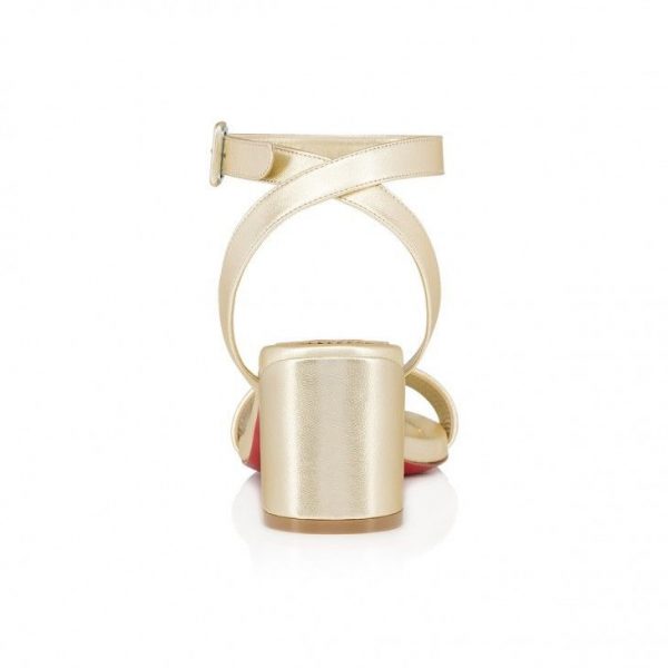 Christian Louboutin Miss Sabina 55 Mm Sandales en Cuir Nappa Iridescent Platine – Image 4