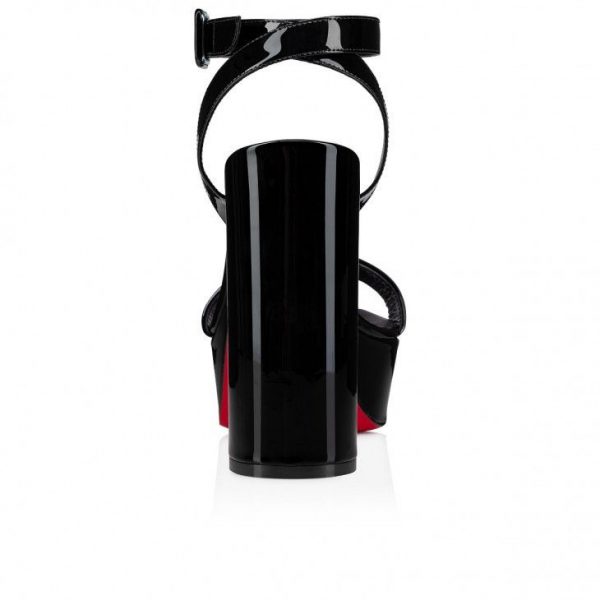 Christian Louboutin Movida Sabina 130 Mm Sandales en Cuir Verni Calf Noir – Image 4