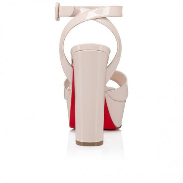 Christian Louboutin Supramariza 130 Mm Sandales à Brides en Cuir Verni Calf Leche – Image 3