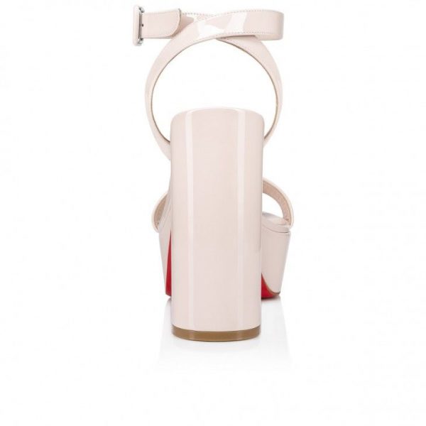 Christian Louboutin Movida Sabina 130 Mm Sandales en Cuir Verni Calf Leche – Image 4