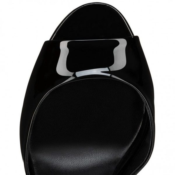 Christian Louboutin Cassandrina Alta 130 mm sandales à plateforme cuir verni noir – Image 4