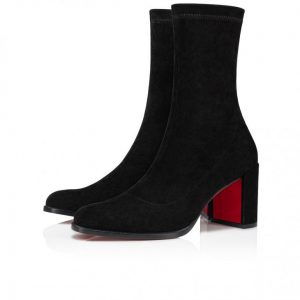 Christian Louboutin Stretchadoxa 70mm Bottines Basses Veau Velours Stretch Noir