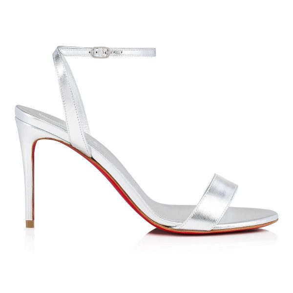 Christian Louboutin Loubigirl 85mm Sandales à Brides en Cuir Nappa Argenté – Image 4