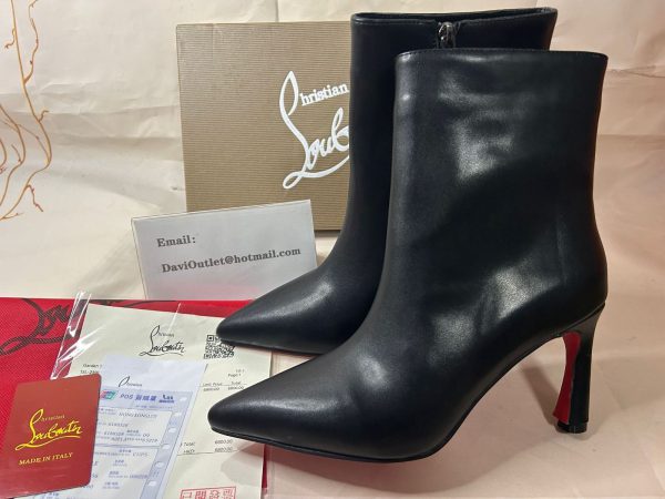 Christian Louboutin Condora Booty 85mm Bottines Basses Cuir Noir – Image 5