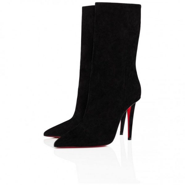 Christian Louboutin Astrilarge Booty 100mm Bottines Veau Velours Noir