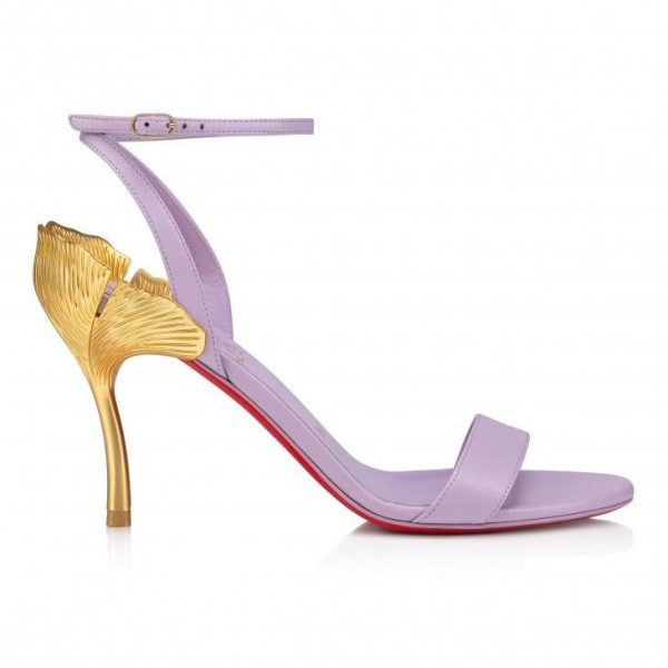 Sandales à lanières Christian Louboutin Ginko Girl 85 mm, cuir nappa Parme – Image 2
