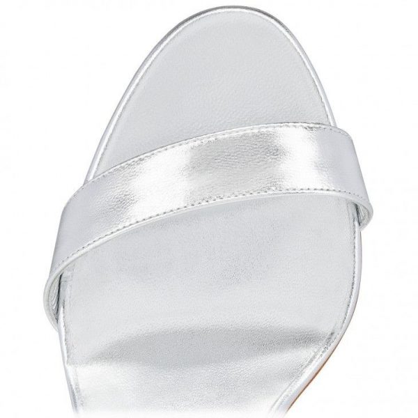 Christian Louboutin Loubigirl 85mm Sandales à Brides en Cuir Nappa Argenté – Image 5