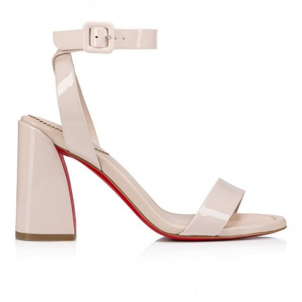 Christian Louboutin Miss Sabina 85 Mm Sandales en Cuir Verni Calf Leche – Image 2