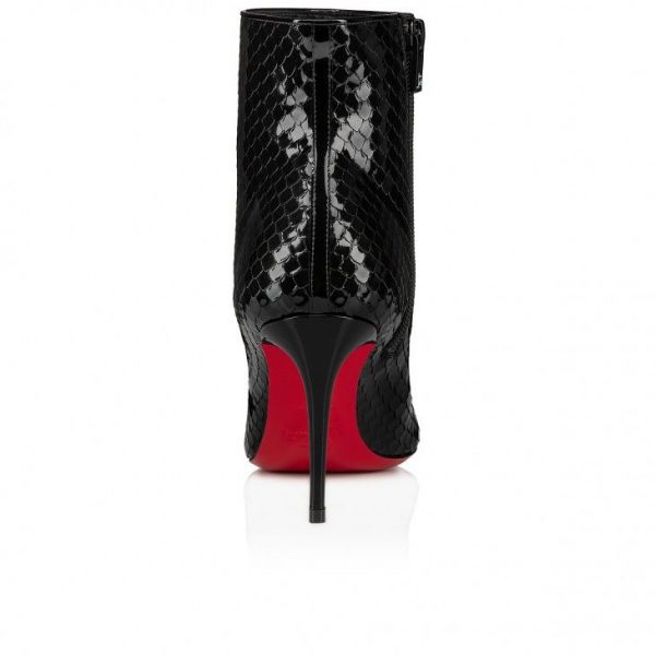 Christian Louboutin So Kate Booty 85 Mm Bottines Basses en Cuir de Veau Verni Gaufré Noir – Image 2