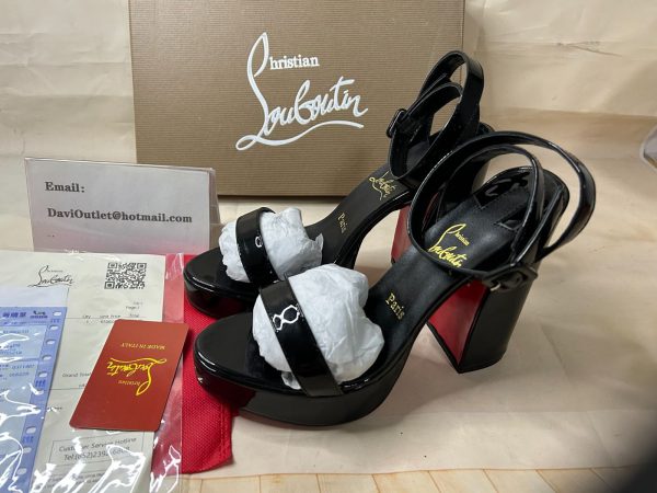 Christian Louboutin Movida Sabina 130 Mm Sandales en Cuir Verni Calf Noir – Image 5