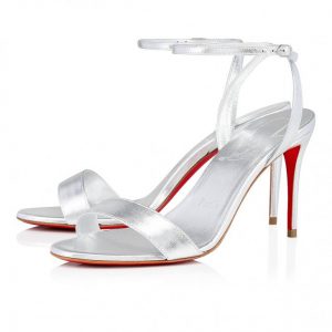 Christian Louboutin Loubigirl 85mm Sandales à Brides en Cuir Nappa Argenté