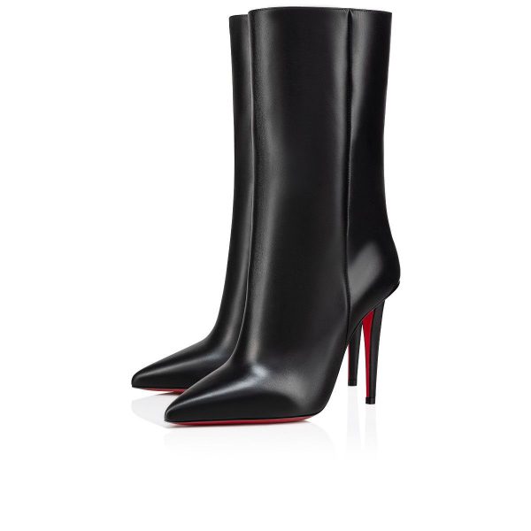 Christian Louboutin Astrilarge Booty 100 Mm Bottines Basses en Cuir de Veau Noir