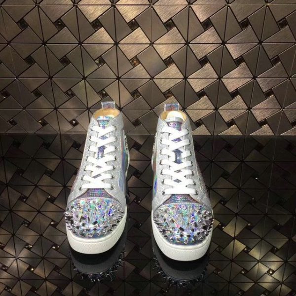 Christian Louboutin Baskets Hautes Femme Louis Strass Pik Pik Version Cuir iridescent Multi – Image 5