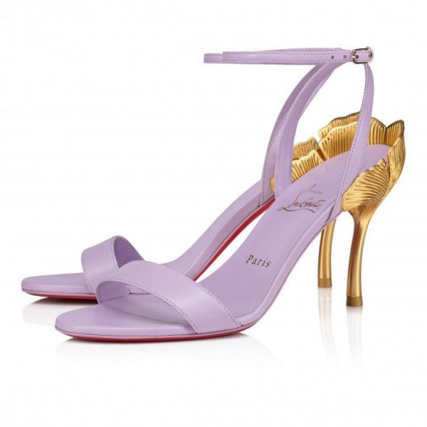 Sandales à lanières Christian Louboutin Ginko Girl 85 mm, cuir nappa Parme