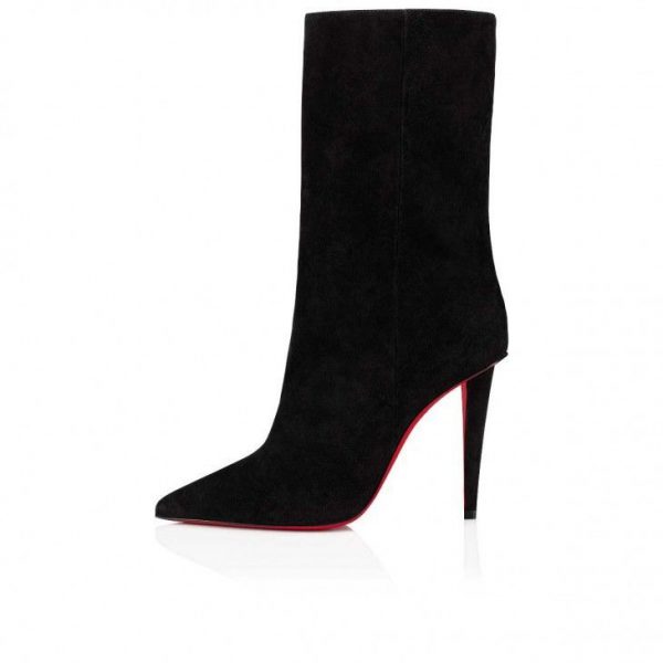 Christian Louboutin Astrilarge Booty 100mm Bottines Veau Velours Noir – Image 3