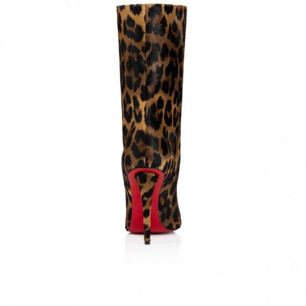 Christian Louboutin Astrilarge Booty 100mm Bottines Basses Pony Kitty Imprimé Léopard – Image 3