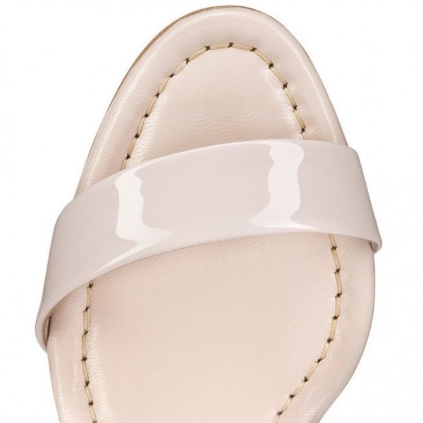 Christian Louboutin Miss Sabina 85 Mm Sandales en Cuir Verni Calf Leche – Image 3