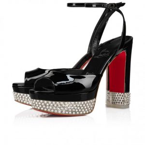 Christian Louboutin Cassandrina Alta 130 mm sandales à plateforme cuir verni noir