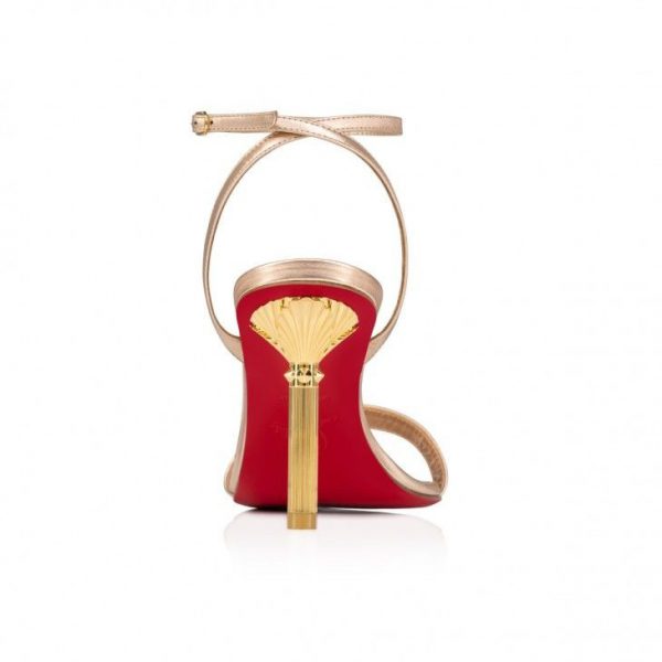 Christian Louboutin Mascasandal 85 Mm Sandales en Cuir Iridescent Leche – Image 4