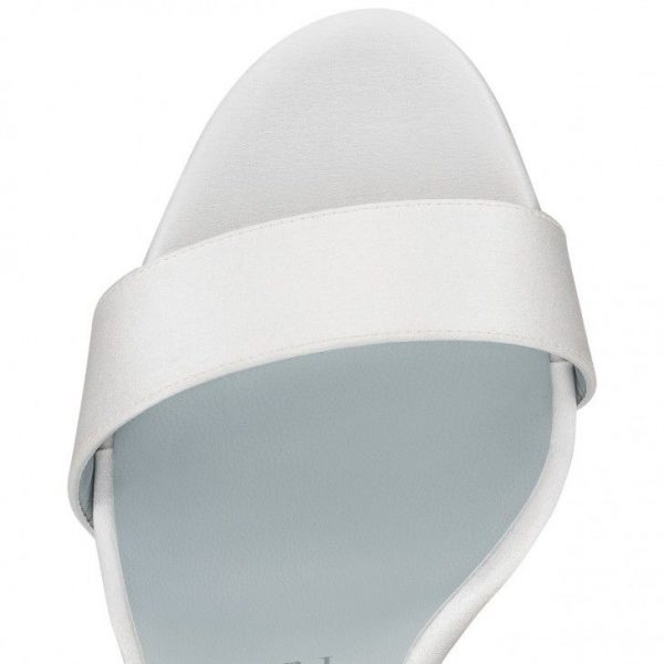 Sandales Christian Louboutin Du Désert Sandales 100 mm en crêpe satin blanc cassé – Image 3