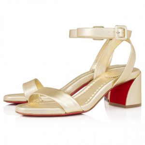 Christian Louboutin Miss Sabina 55 Mm Sandales en Cuir Nappa Iridescent Platine