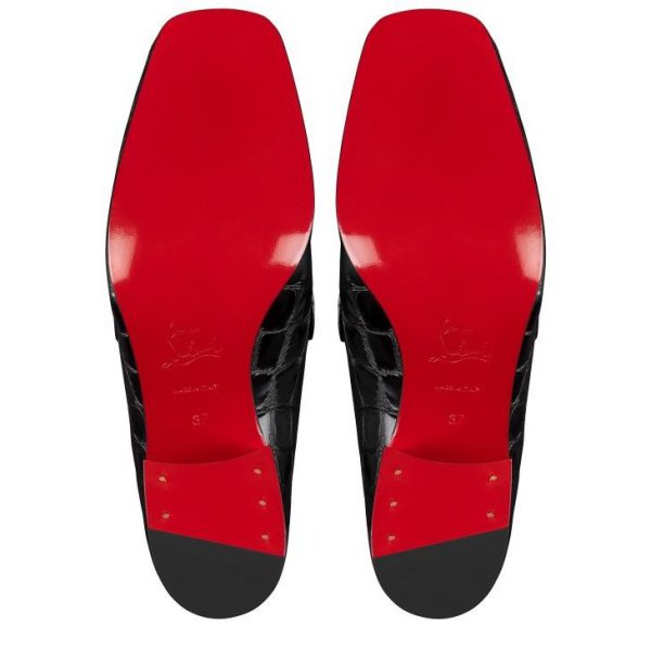 Christian Louboutin Mocassins 50 mm en cuir de veau embossé alligator noir – Image 4