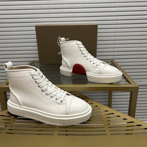 Christian Louboutin Adolon Baskets Hautes en Polyester Recyclé Blanc