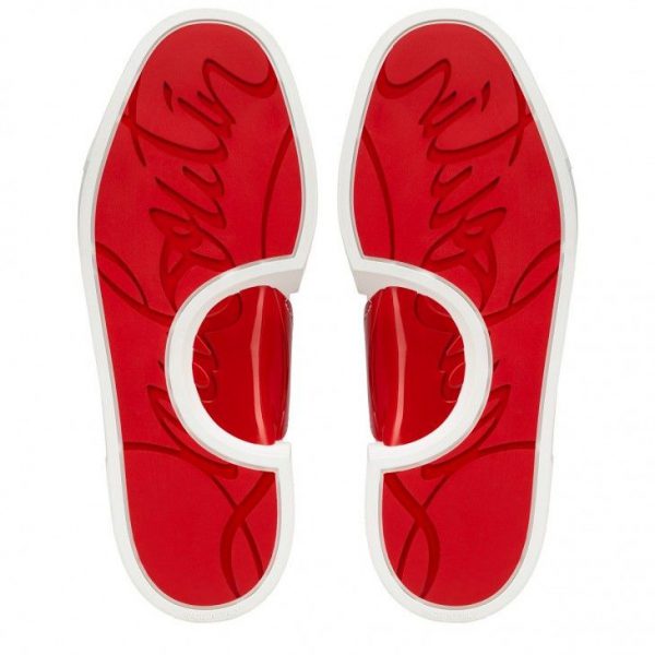 Christian Louboutin Adolon Junior Baskets Femme en Polyester Recyclé Blanc – Image 5