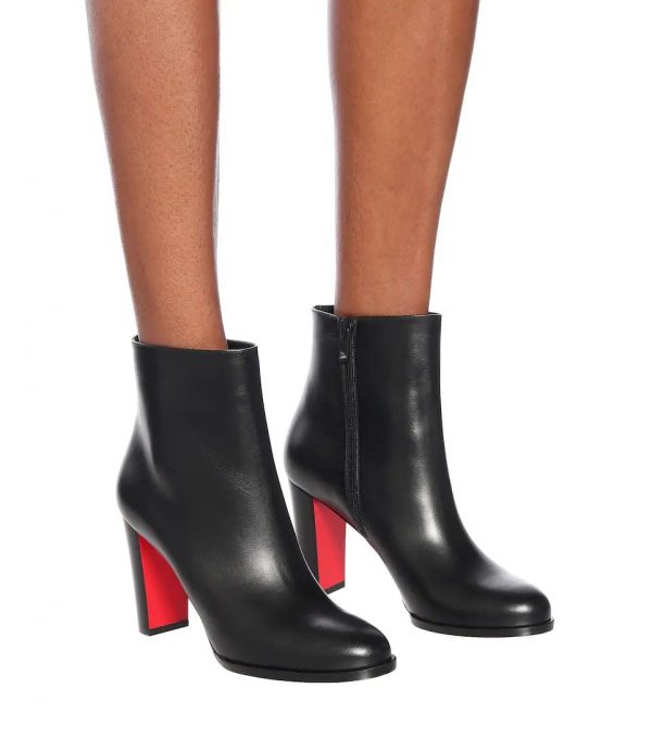 Christian Louboutin Adox 85mm Bottines en Cuir Noir – Image 4