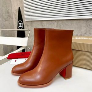 Christian Louboutin Adoxa 70mm Bottines Cuir de Veau Marron