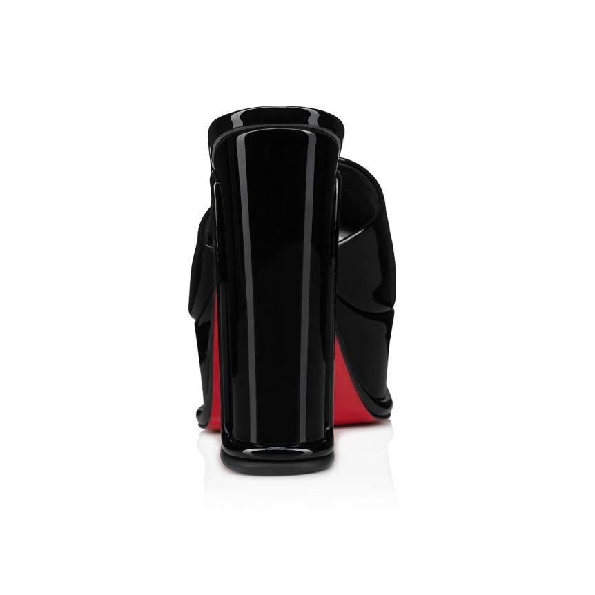 Christian Louboutin Amali Mule Alta 130 mm mules cuir verni noir – Image 3