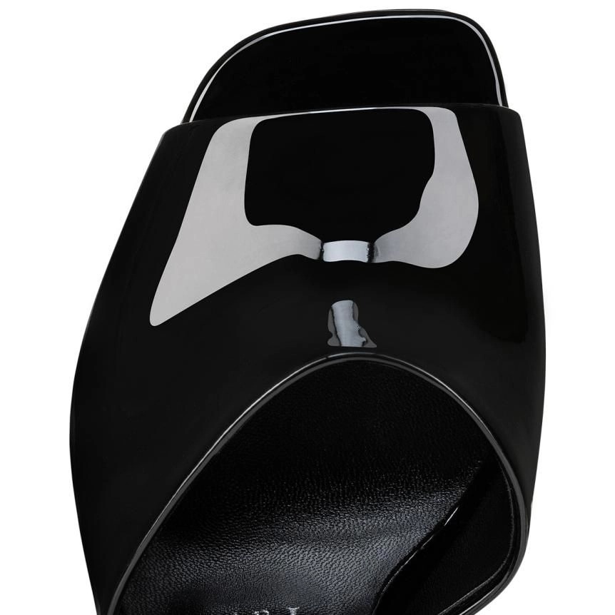 Christian Louboutin Mules Amali Mule Alta 130 mm en cuir verni noir – Image 4