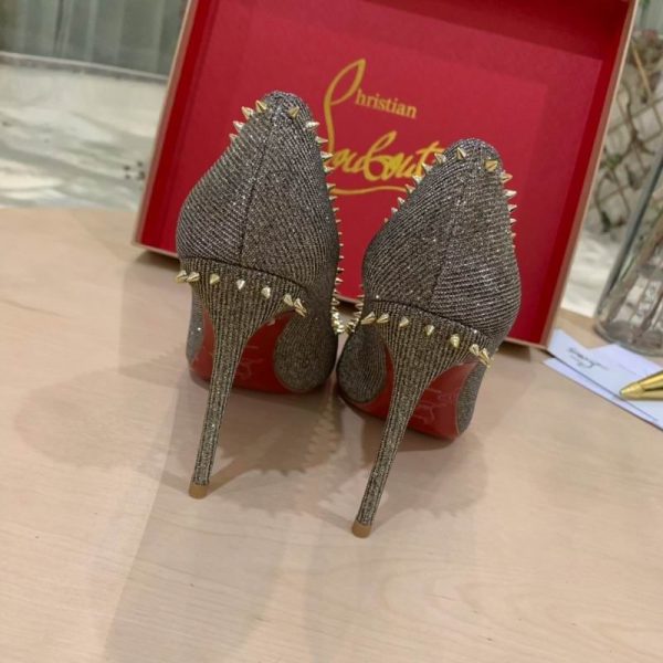 Christian Louboutin Anjalina Spike escarpins à clous pailletés Escarpic argentés – Image 5