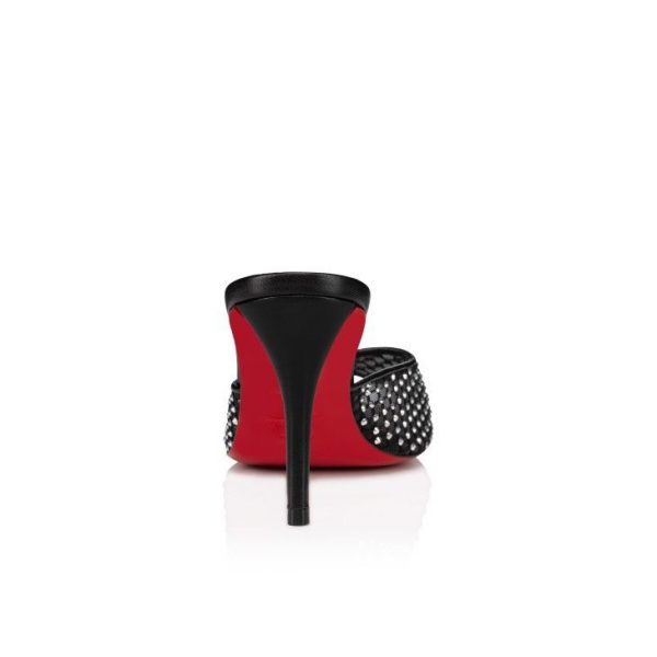 Christian Louboutin Apostropha Mule Mesh Strass 80 mm Mules Noir – Image 3