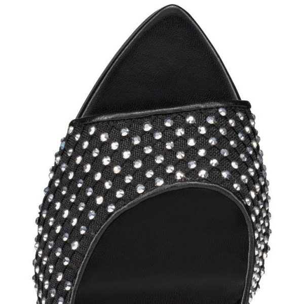 Christian Louboutin Apostropha Mule Mesh Strass 80 mm Mules Noir – Image 4