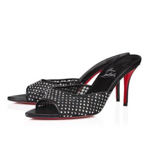 Christian Louboutin Apostropha Mule Mesh Strass 80 mm Mules Noir