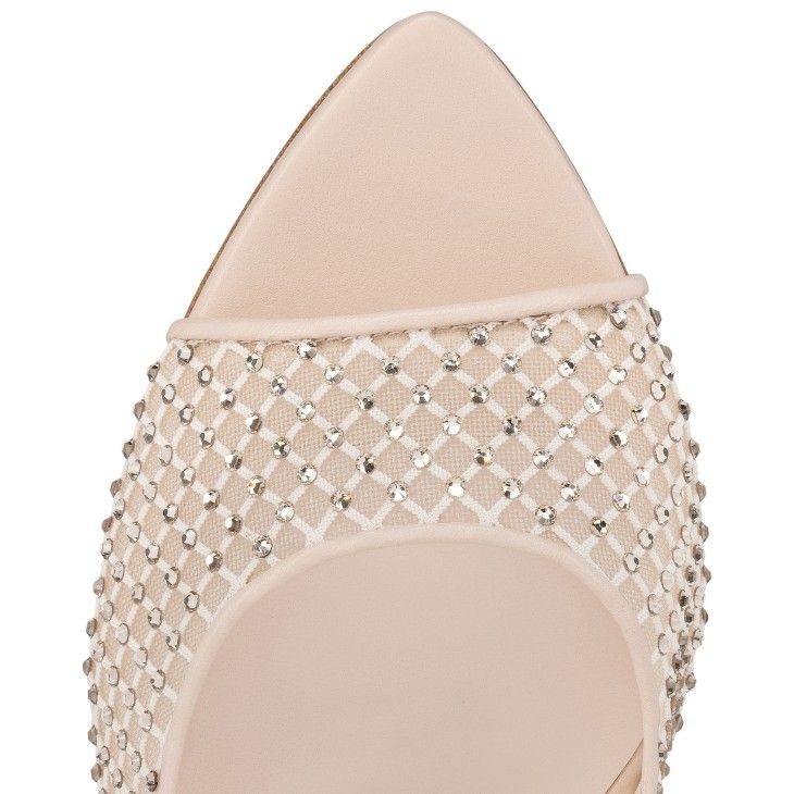 Christian Louboutin Apostropha Mule Mesh Strass 80 mm Mules Leche – Image 4