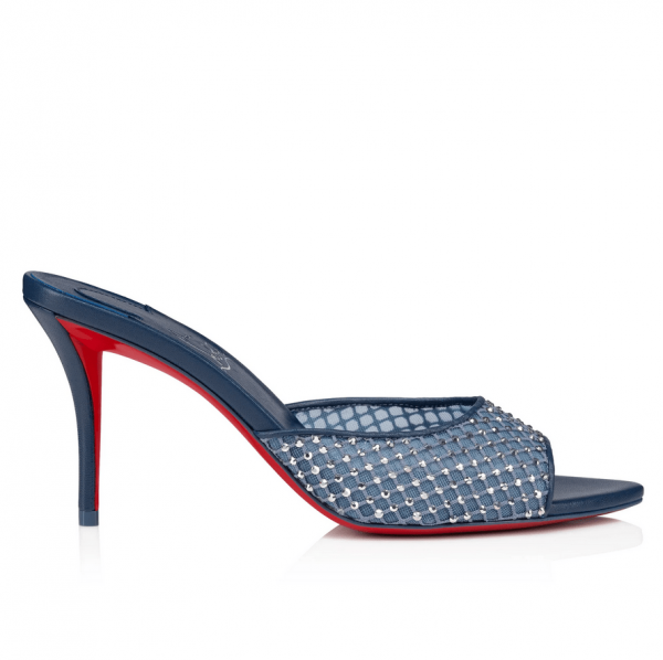 Christian Louboutin Apostropha Mule Mesh Strass 80 mm Bleu – Image 2