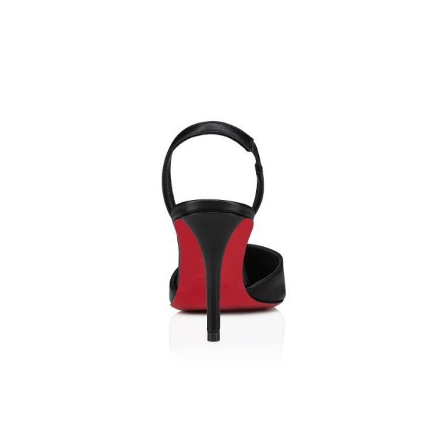 Christian Louboutin Apostropha Sling 80mm Sling Back Escarpins Cuir Nappa Noir – Image 3
