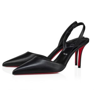 Christian Louboutin Apostropha Sling 80mm Sling Back Escarpins Cuir Nappa Noir
