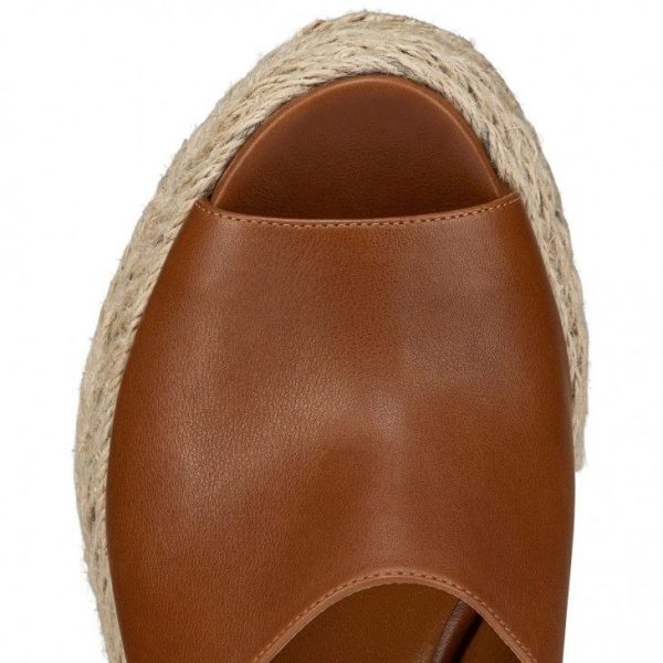 Christian Louboutin Ariella Zeppa 130 Mm Espadrilles Cuir de veau Cuoio – Image 4