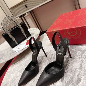 Christian Louboutin Astrid 85 mm escarpins slingback en cuir nappa noir